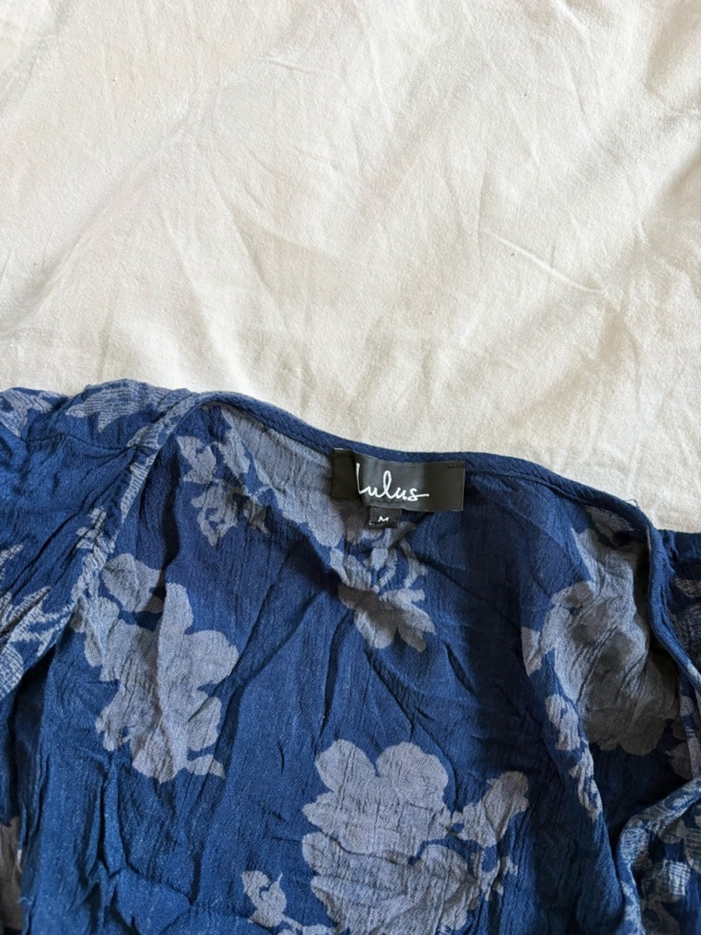 Lulus Heart of Marigold Navy Blue Floral Print Wrap Maxi Dress size M - Picture 8 of 8